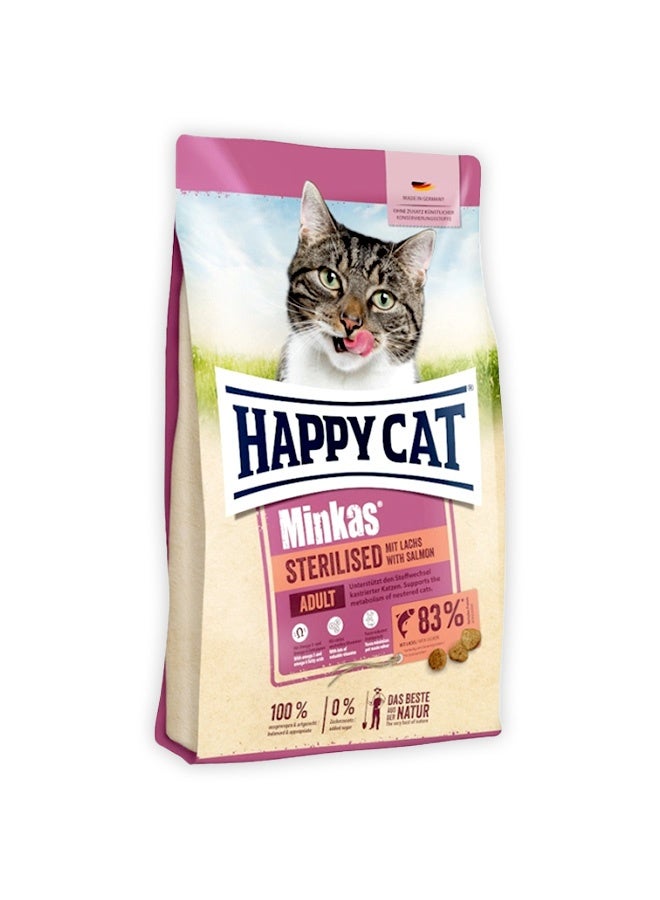 HAPPY CAT Sterilised Adult With Salmon Cat Food - 500GM - Image 1